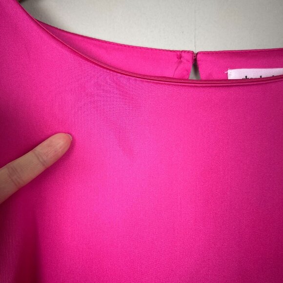 ShopDandy‎ The Drop Dress Womens XXL Pink Satin Long Bishop Sleeve Belted Sleeve - Picture 8 of 15